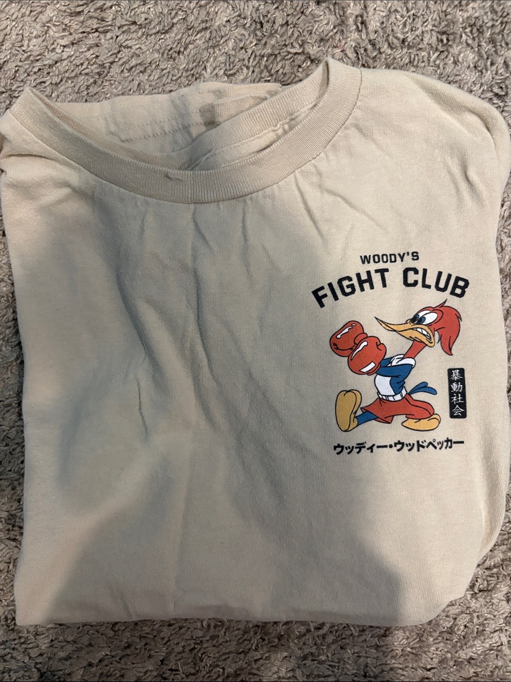 riot society Cream Fight Club Woody Graphic Tee